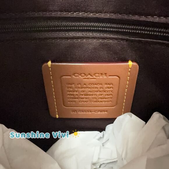 NWT Coach Laurel Shoulder Bag Mirror Charm & Pouch CBI94 Dark Cardinal/Walnut - Picture 6 of 10